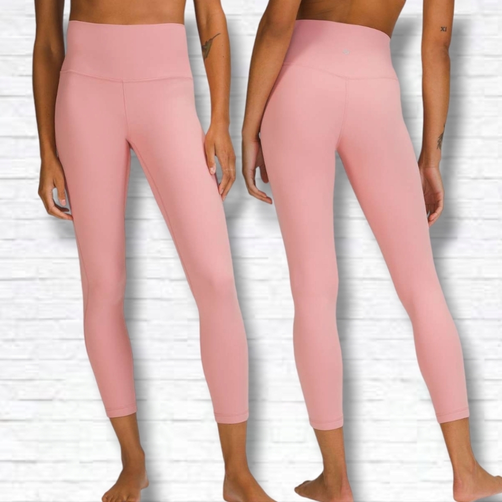 SOLD 🌟Lululemon Align High-Rise Crop Pant Leggings 25" in Pink Puff Size 14 - Picture 1 of 13